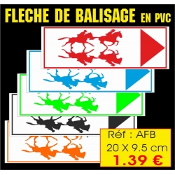 Réf. AFB - Fléchage de balisage reversible PVC (200x95mm)